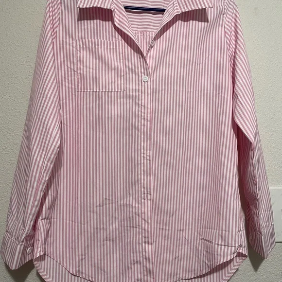 SHEIN Pink and White Striped Shirt - Picture 4 of 8